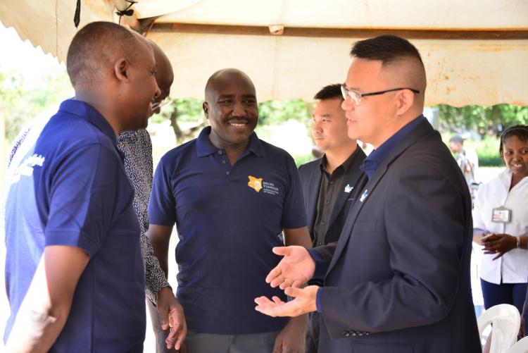 H.E Mutula with Dr Okemwa and Chinese partners, Bear and Jack