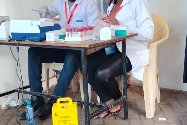 Students volunteering during the medical camp 