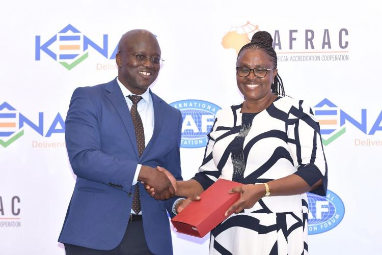Dr. Josephine Rioki was honored by Kenya Accreditation Service
