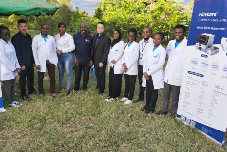 Dr Okemwa with WONDFO staff and medical students 